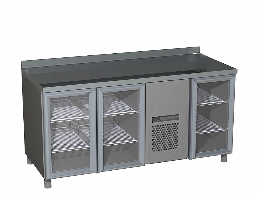 Холодильный стол ПОЛЮС Сarboma BAR-480C (3GNG/NT) Салат нерж. сталь
