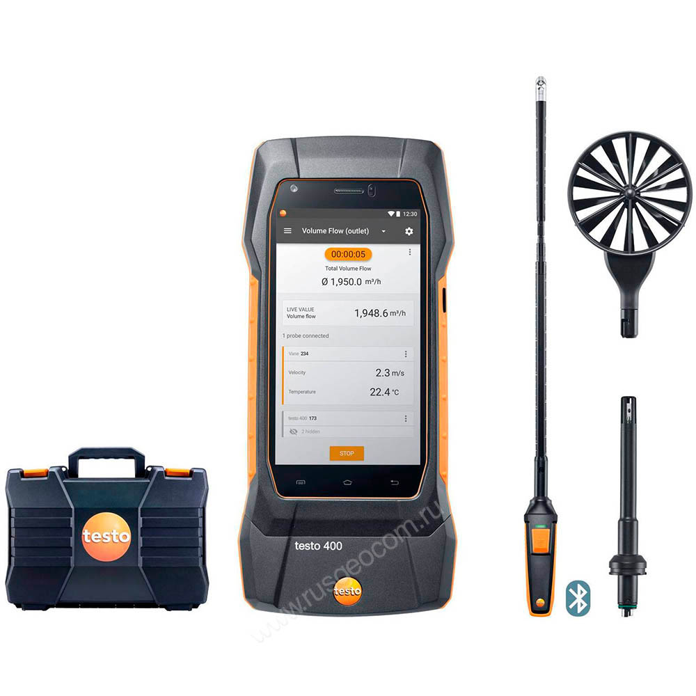 Комплект Testo 400 для вентиляции с зондом-крыльчаткой 16 мм
